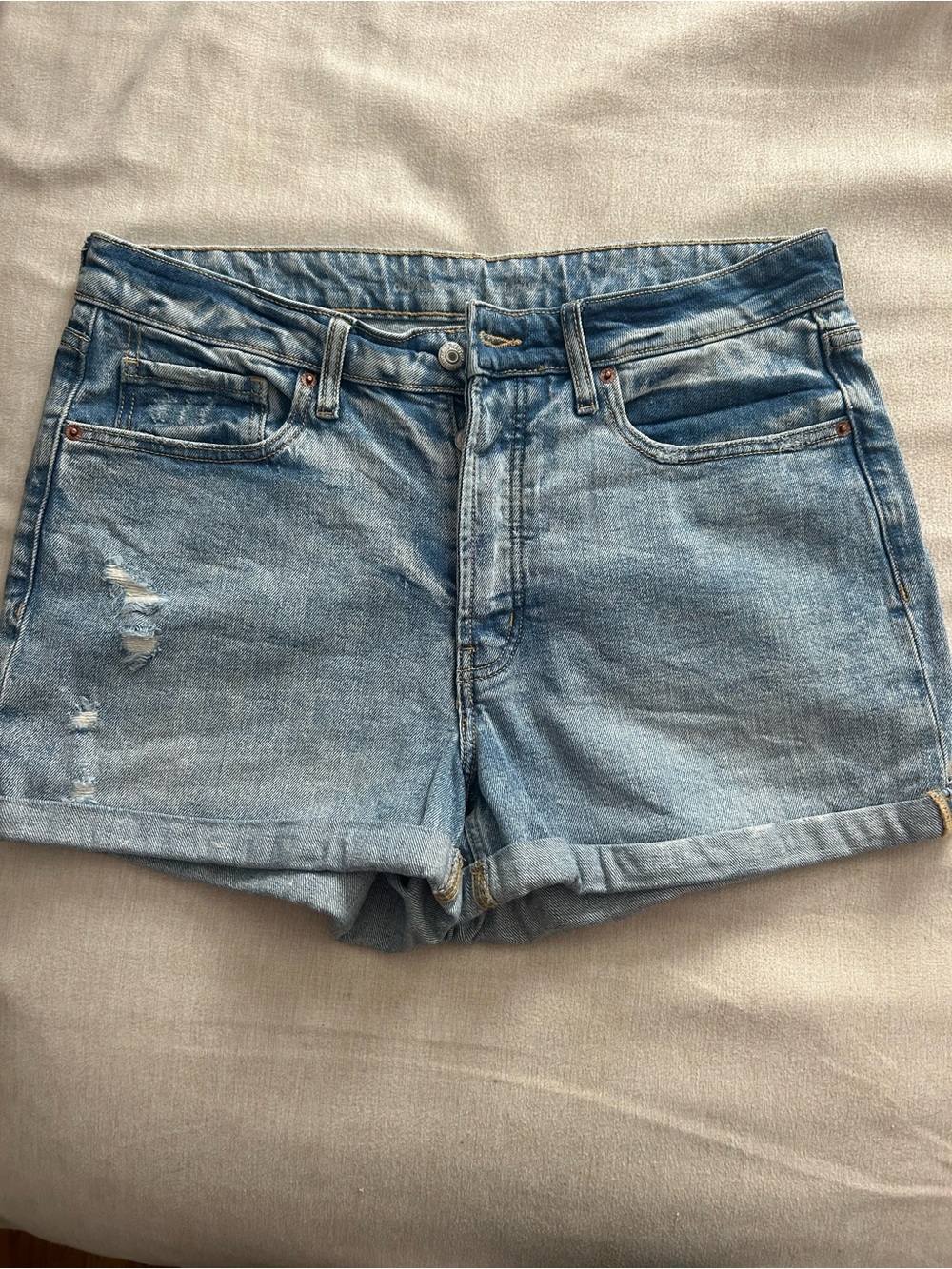 Old Navy Light Wash Rolled Hem Denim Shorts